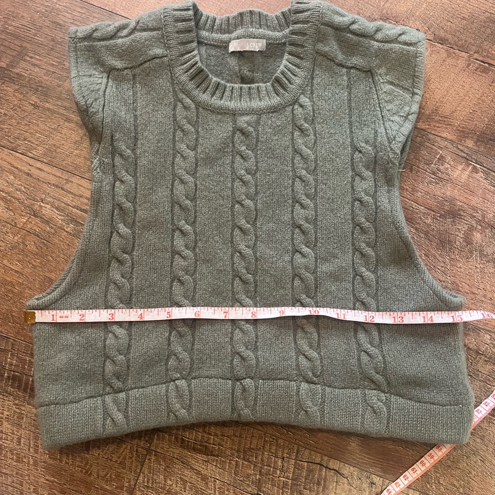 J. Crew Olive Knit Sweater Vest - Picture 5 of 6
